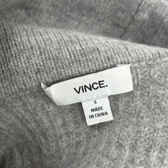 Vince Gray Side Zip Rib Knit Wool Cashmere Turtleneck Sweater - Picture 11 of 11